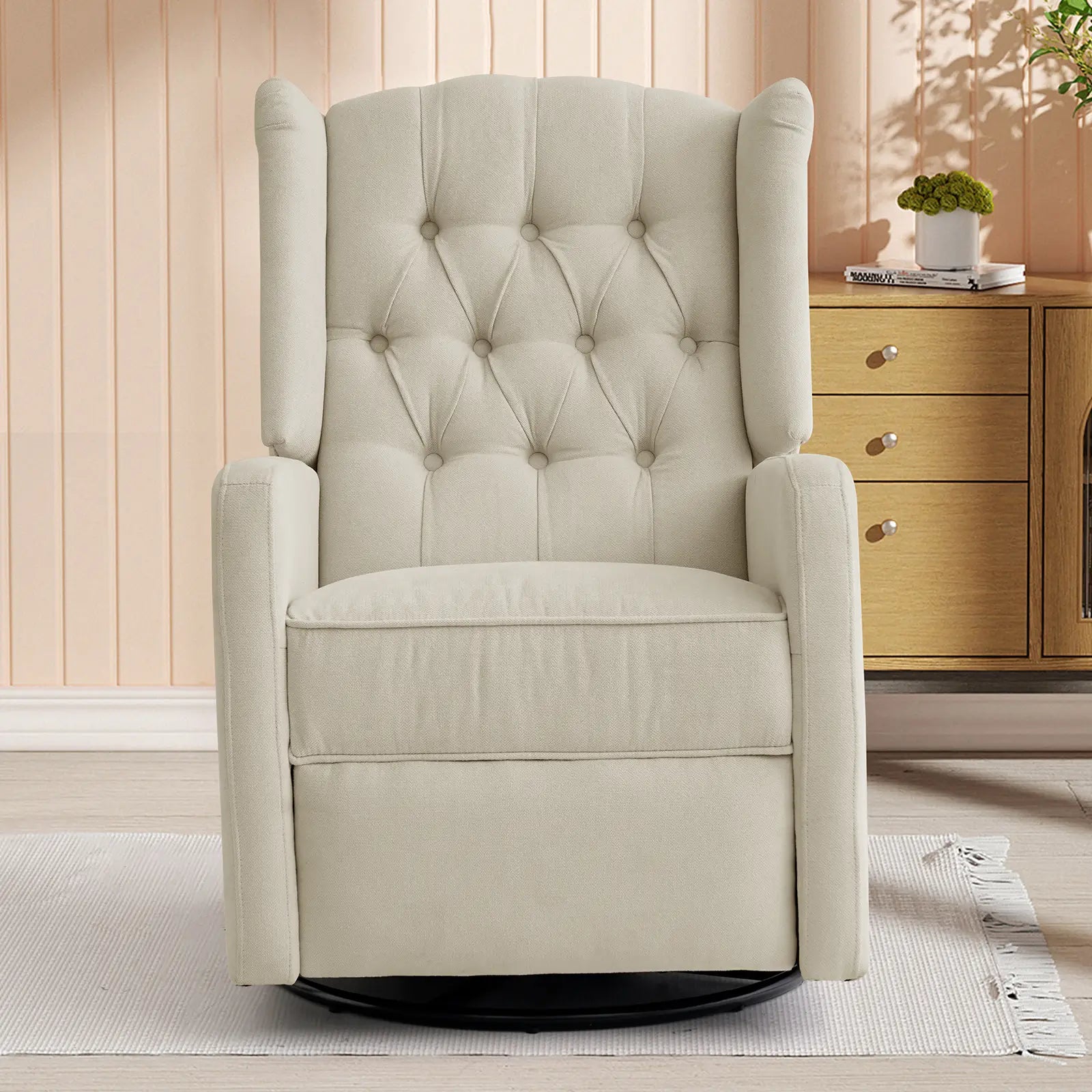 Swivel Rocker Recliner Chair#Color_Beige