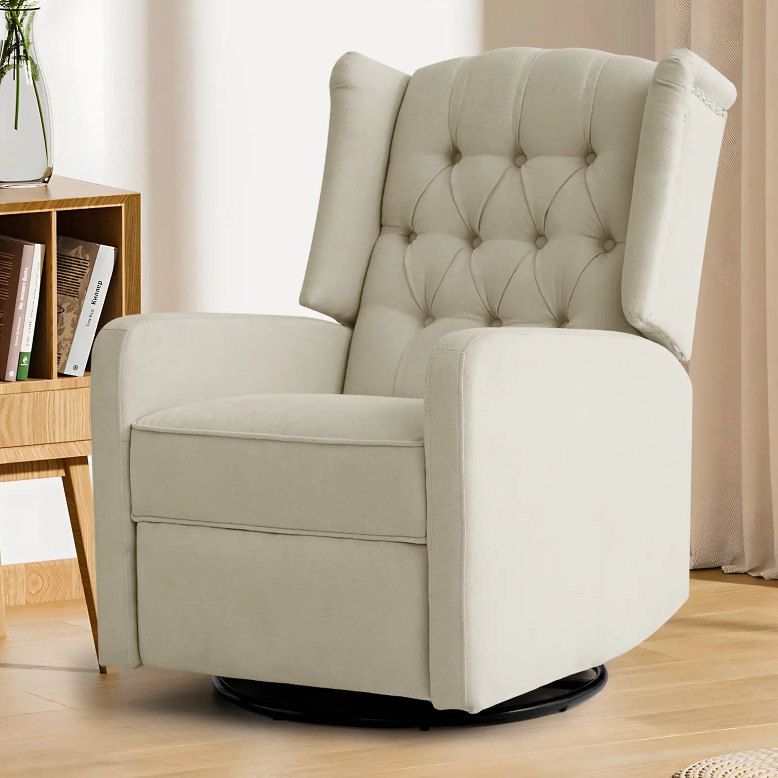 Swivel Rocker Recliner Chair#Color_Beige