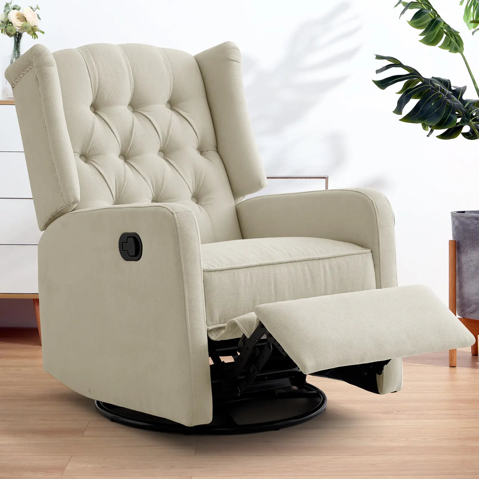 360° Swivel Rocker Recliner Chair, Nursery Glider Chair