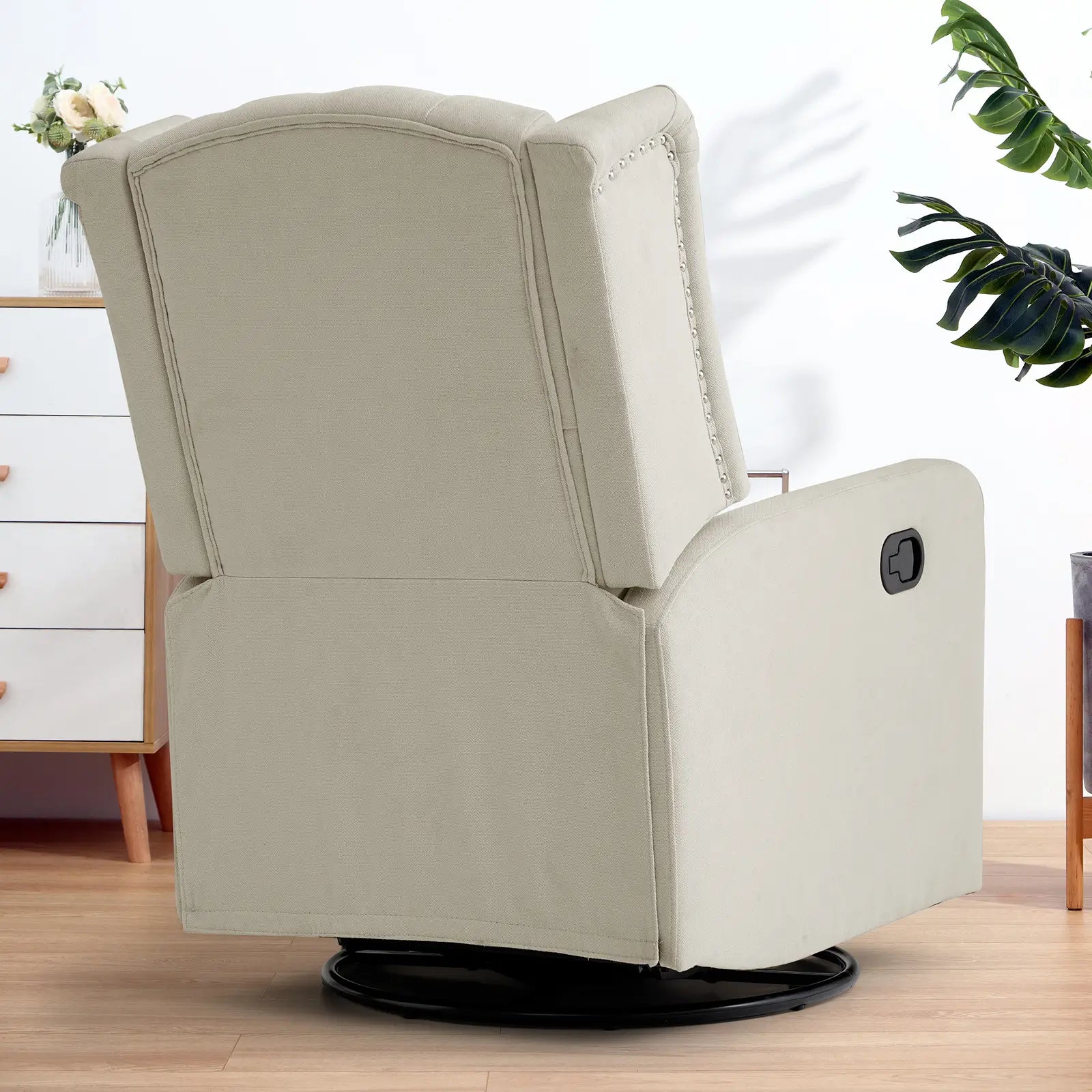 Swivel Rocker Recliner Chair#Color_Beige