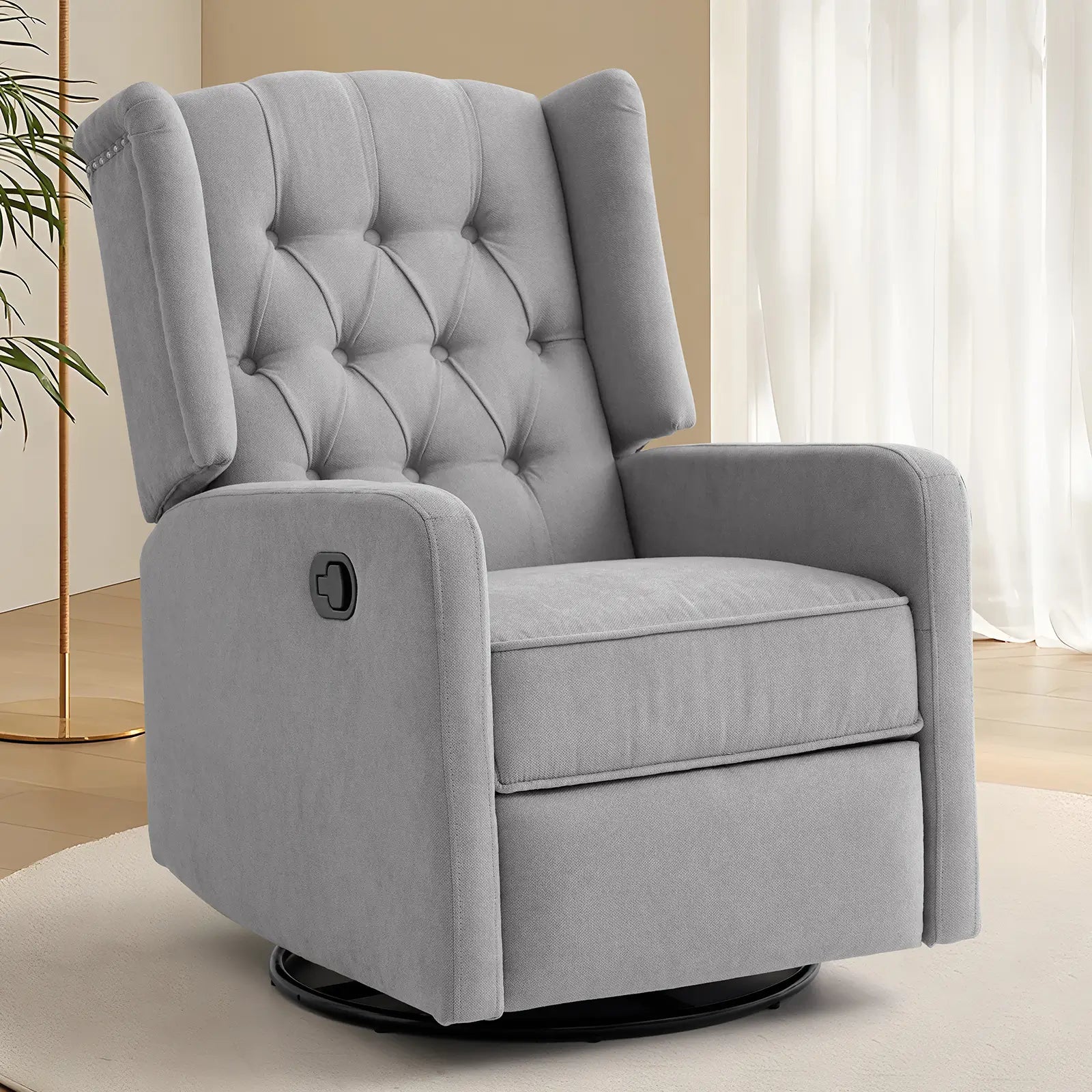 Swivel Rocker Recliner Chair#Color_Gray