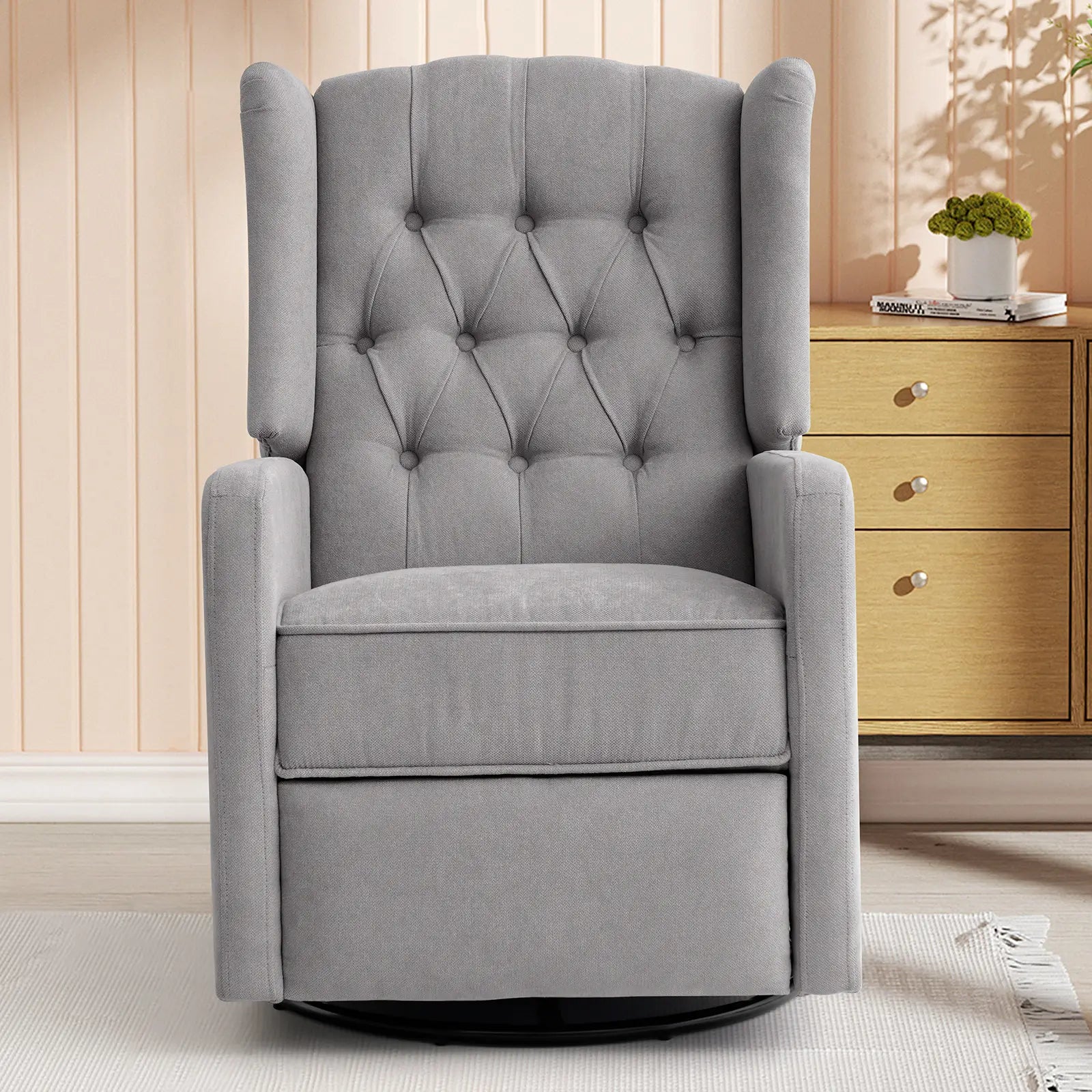 Swivel Rocker Recliner Chair#Color_Gray