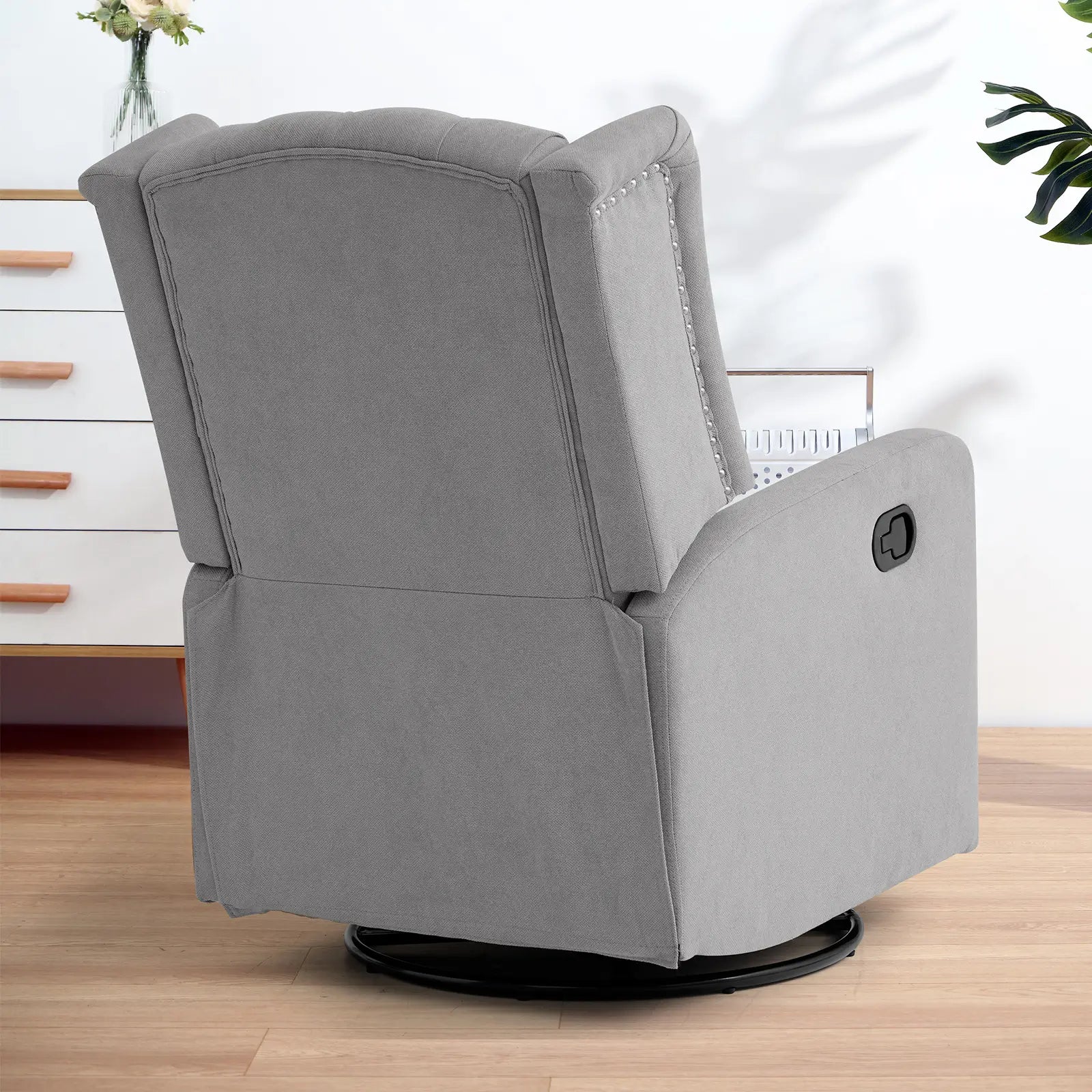 Swivel Rocker Recliner Chair#Color_Gray