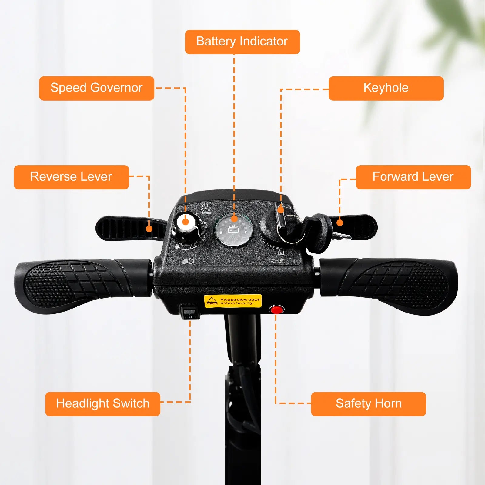 Foldable 4 Wheel Electric Mobility Scooter-Red-intuitive control panel