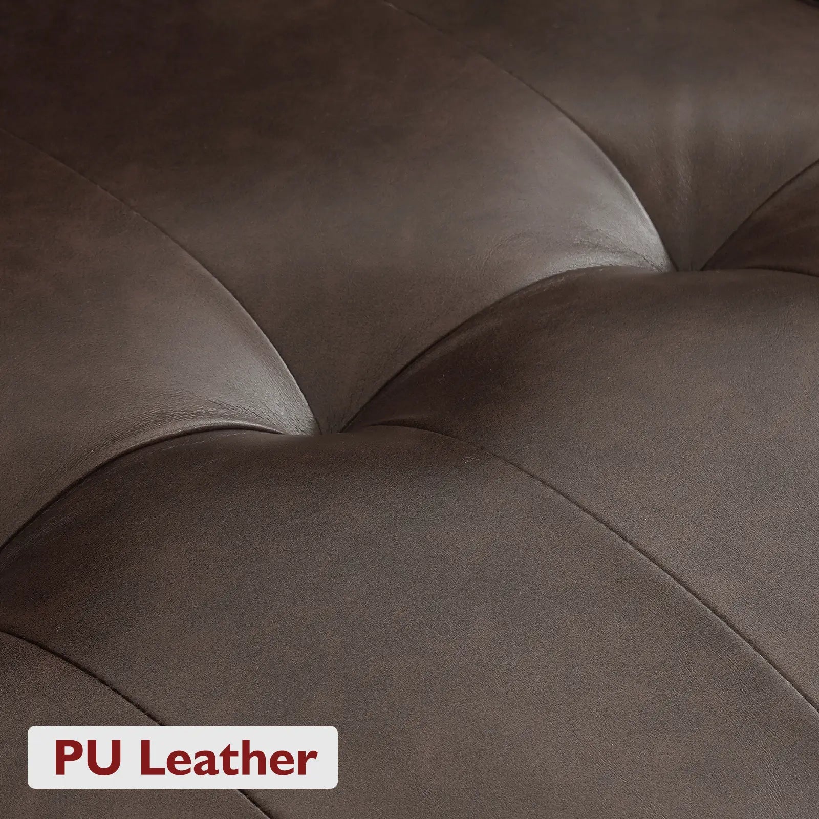 SOULOUT Modern PU Leather Recliner Sofa,With Adjustable Neck Pillow-Brown-PU Leather#Color_Brown