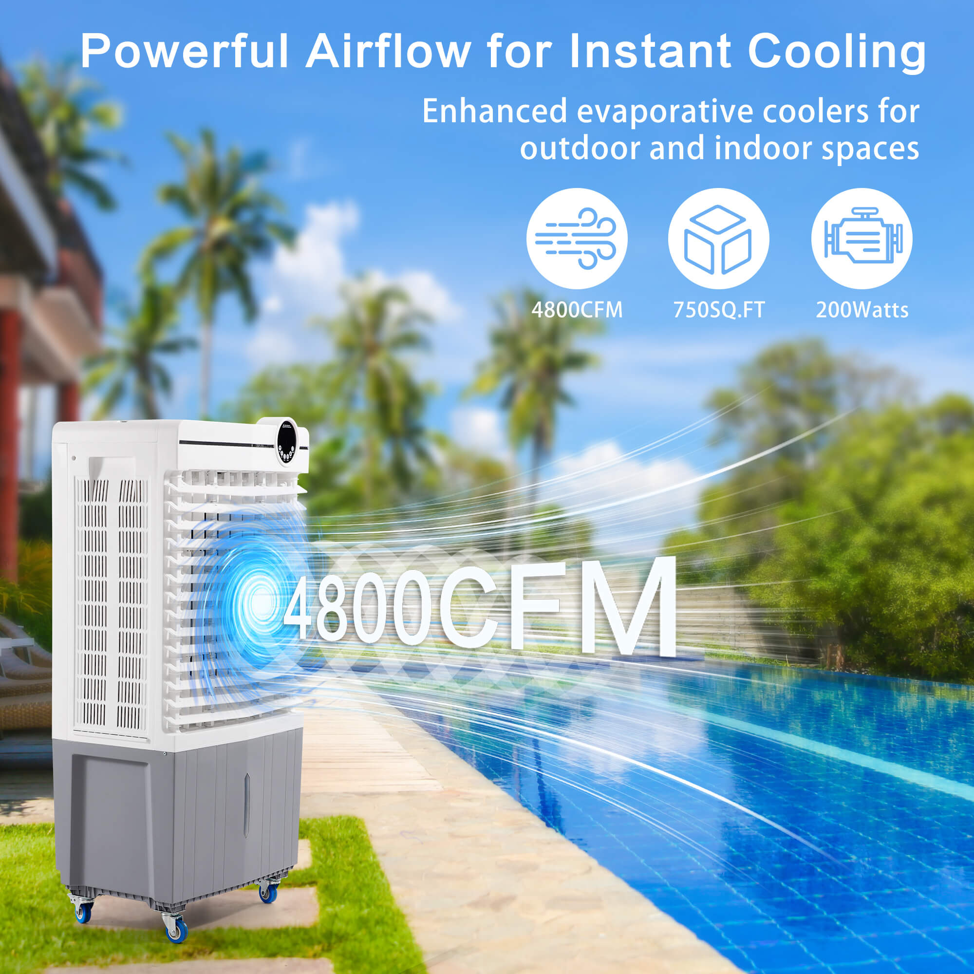 Evaporative Air Cooler 6500CFM#Style_4800 CFM