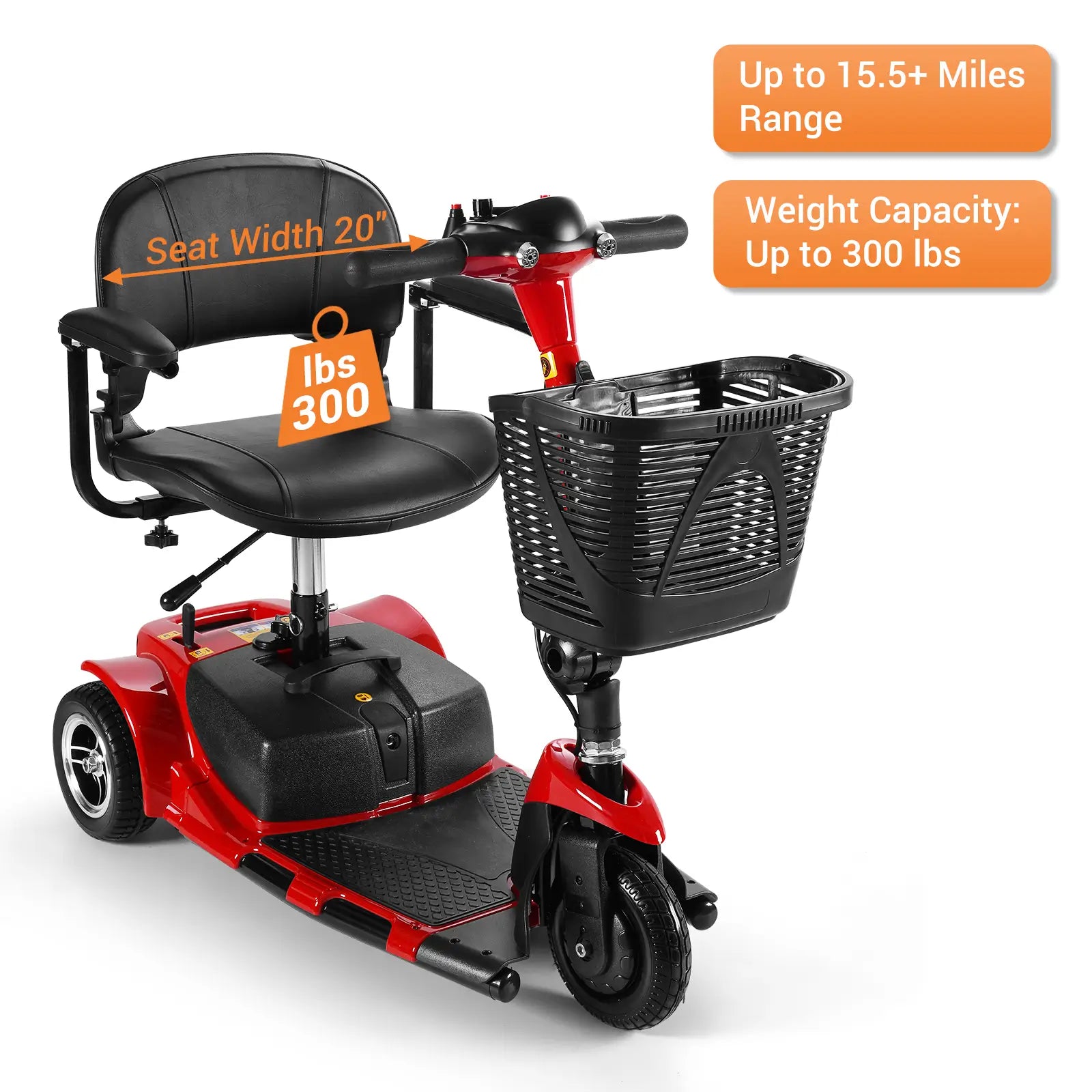 Soulout 3 Wheel Electric Mobility Scooter-weight capacity#Color_Red