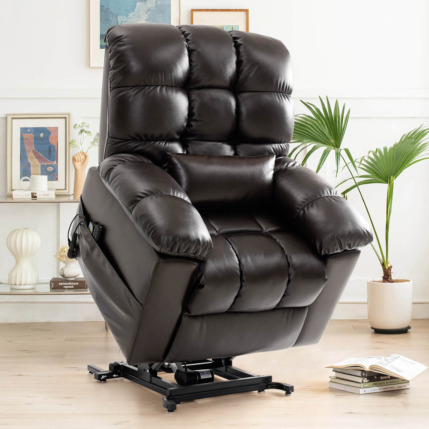 Soulout Zero Gravity Electric Power Lift Recliner Chair_Three Motor-Brown