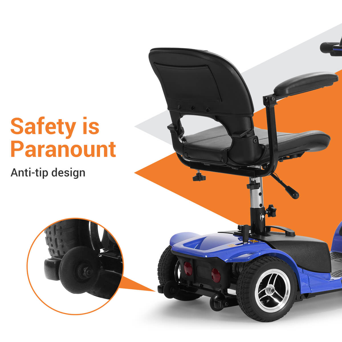 soulout 4 Wheel Electric Mobility Scooter#Color_Blue