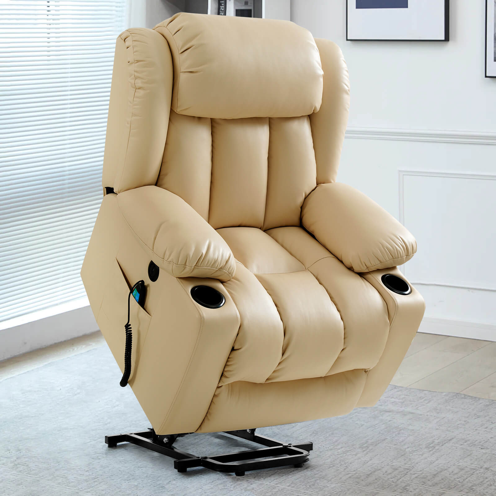 Soulout Luxury Lift Recliner Chairs With Massage and Heating, Beige