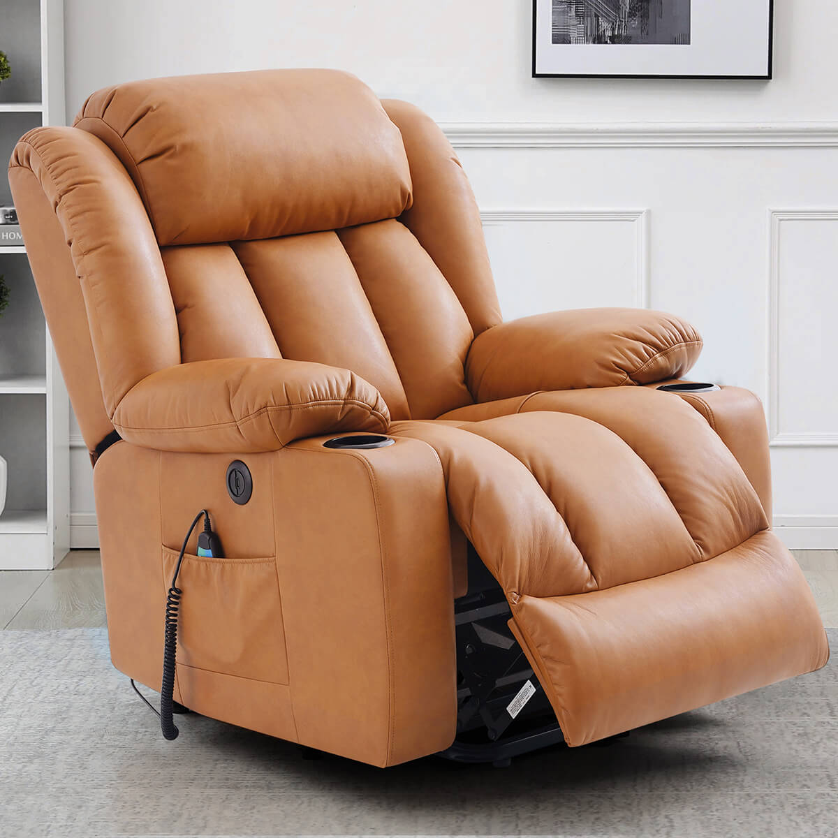 Soulout Luxury Lift Chair Recliners With Massage and Heating, Orange