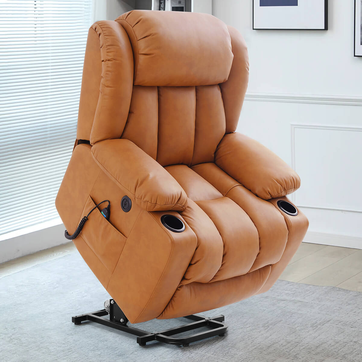 Soulout Luxury Lift Chair Recliners With Massage and Heating, Orange