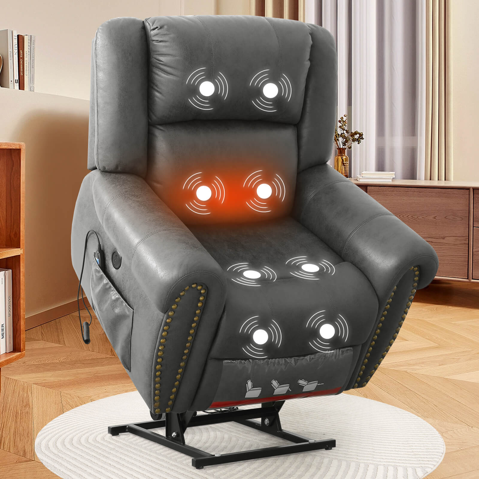 Infinite Position Lift Chair Recliner with Heat and Massage