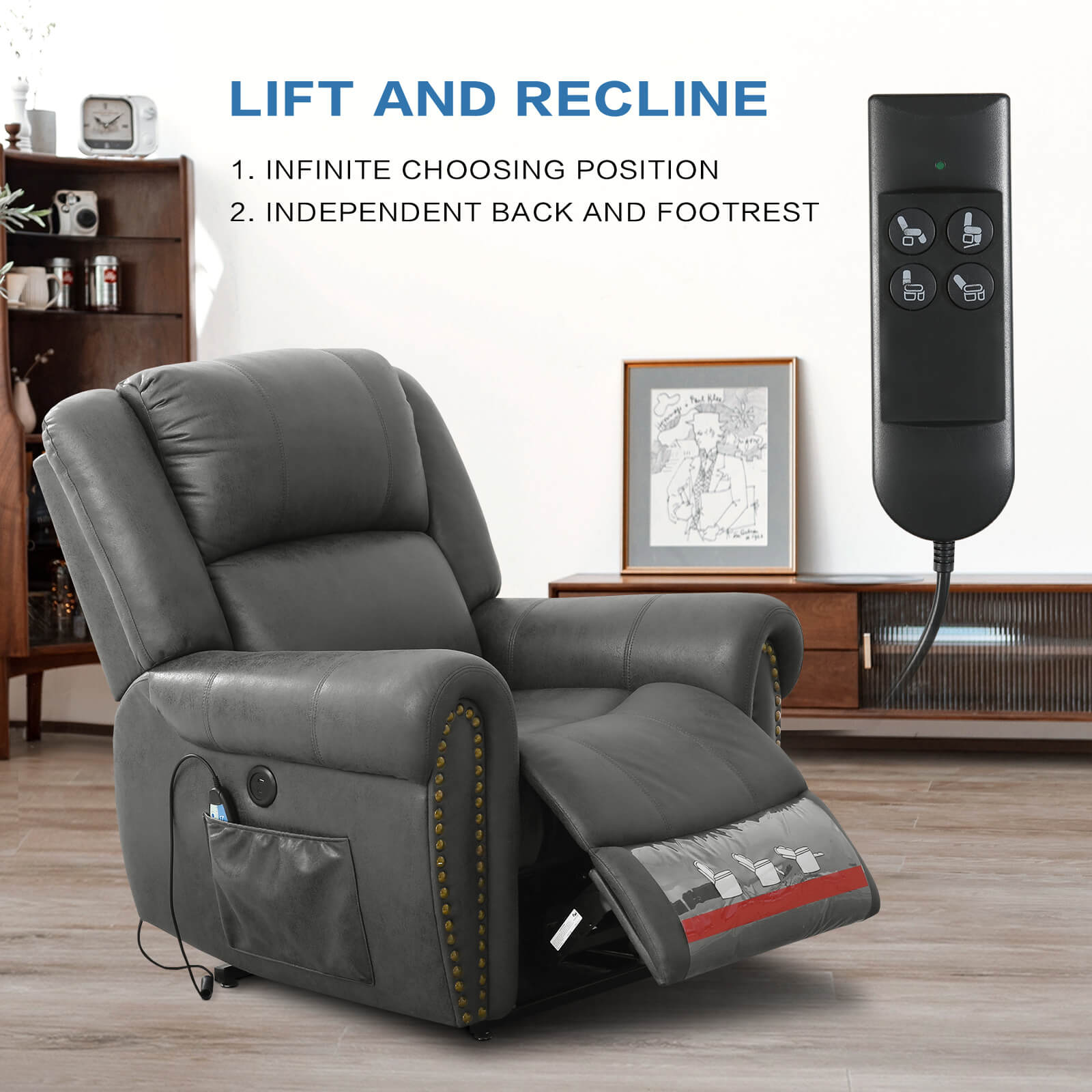 Soulout Infinite Position Lift Chair with lift and recline Remote control