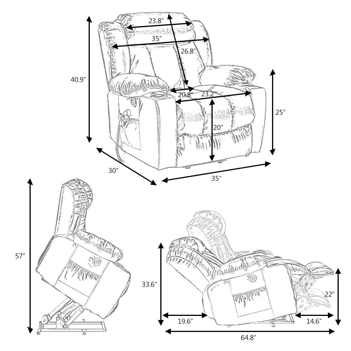 soulout power lift chair recliners light chair size