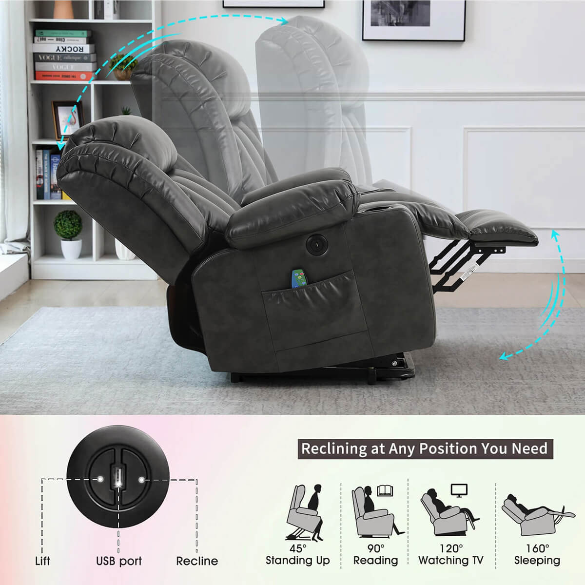 soulout power lift chair recliners grey
