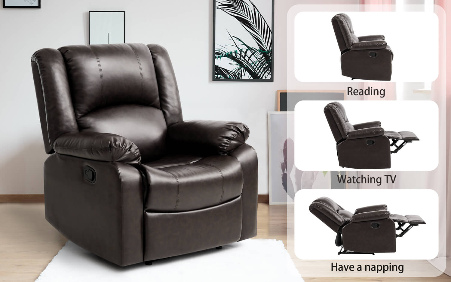 soulout manual recliner brown