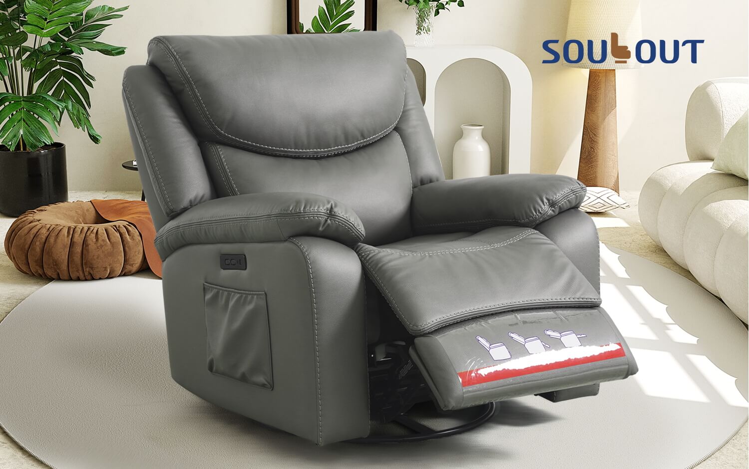 Soulout Swivel Glider Rocking Recliner