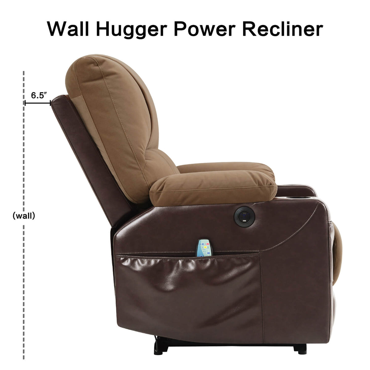 Wall Hugger Power Recliner Chair with Heat and Massage