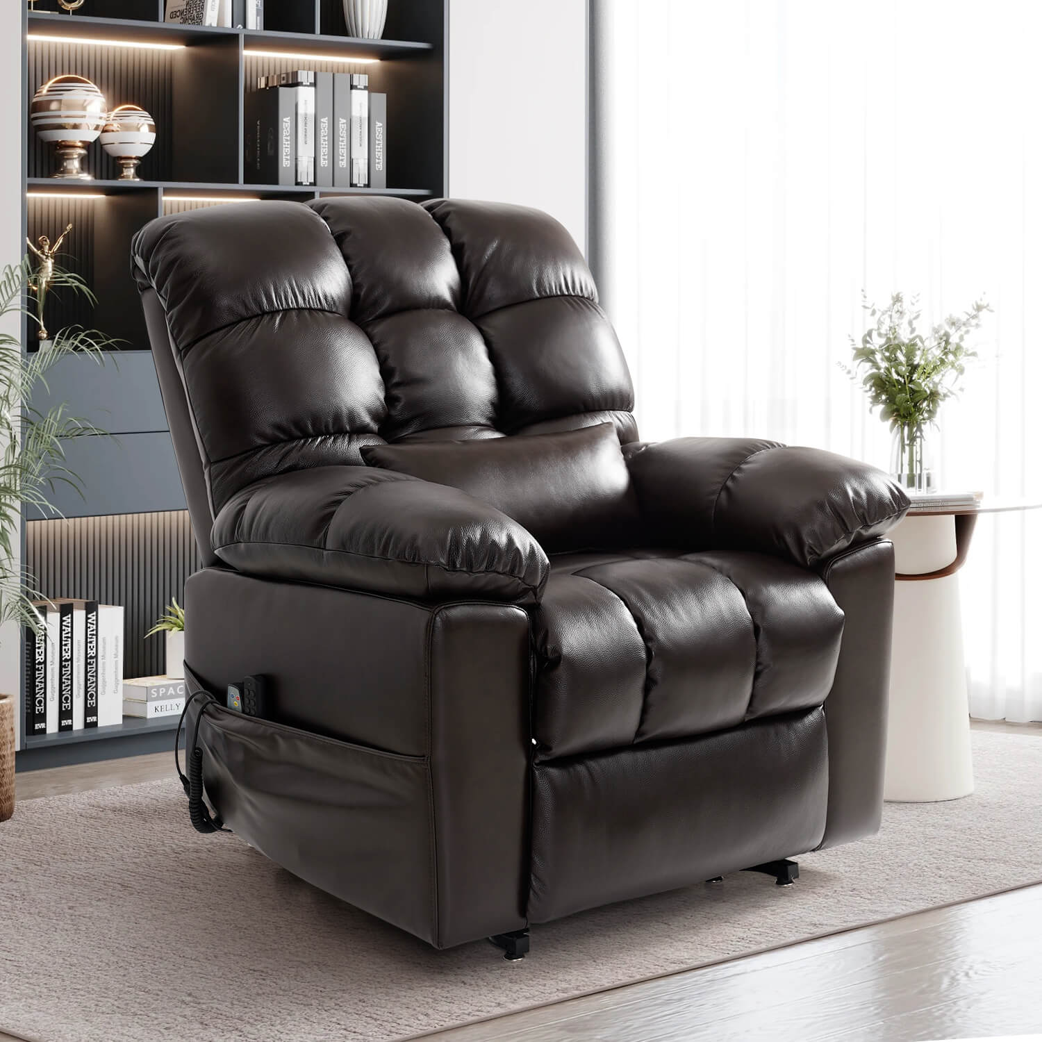 Soulout Zero Gravity Electric Power Lift Recliner Chair_Three Motor-Brown