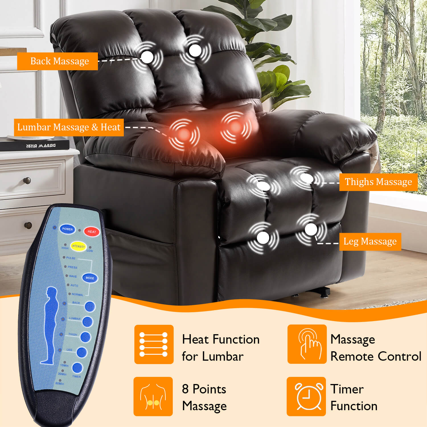 Soulout Three Motor Zero Gravity Lift Recliner Chair with Full Body Massage with Heating