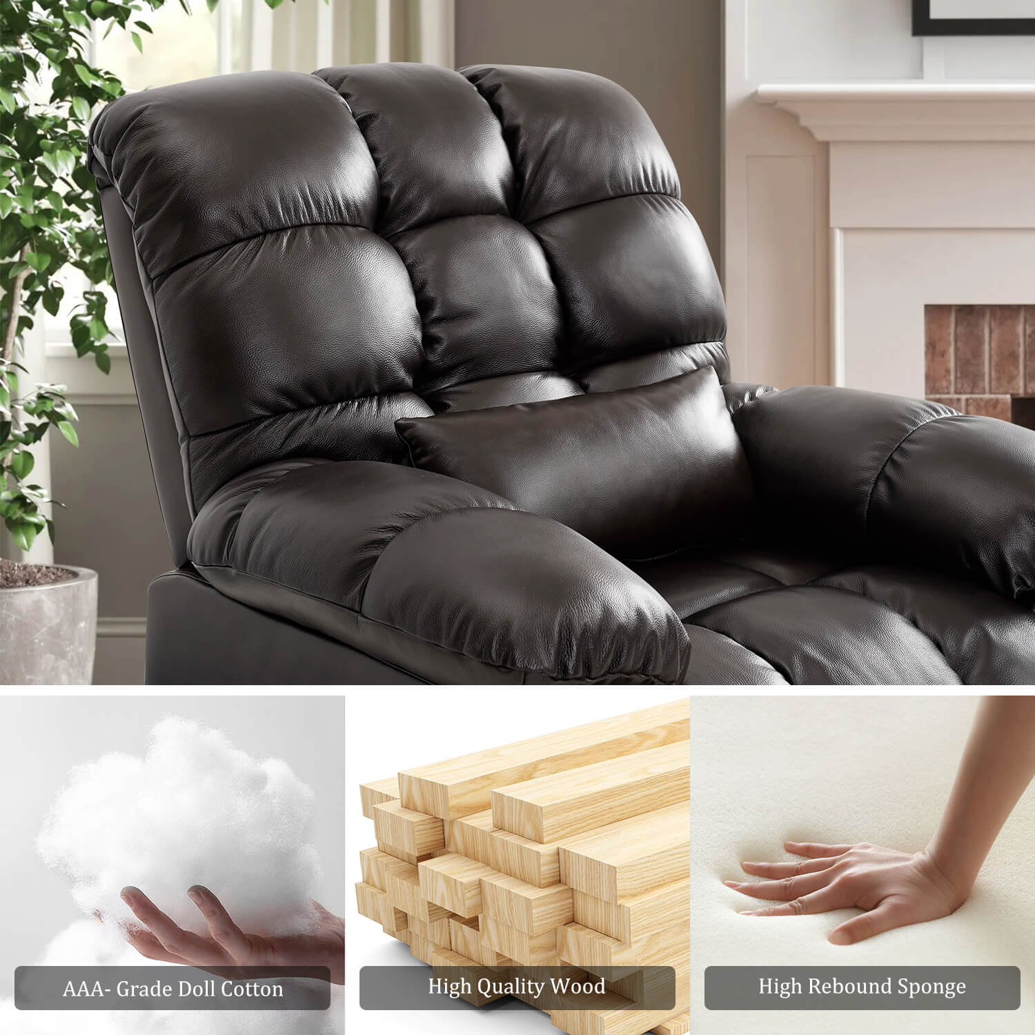 Soulout Three Motor Zero Gravity Lift Recliner Chair luxury cowhide and super thick sponge