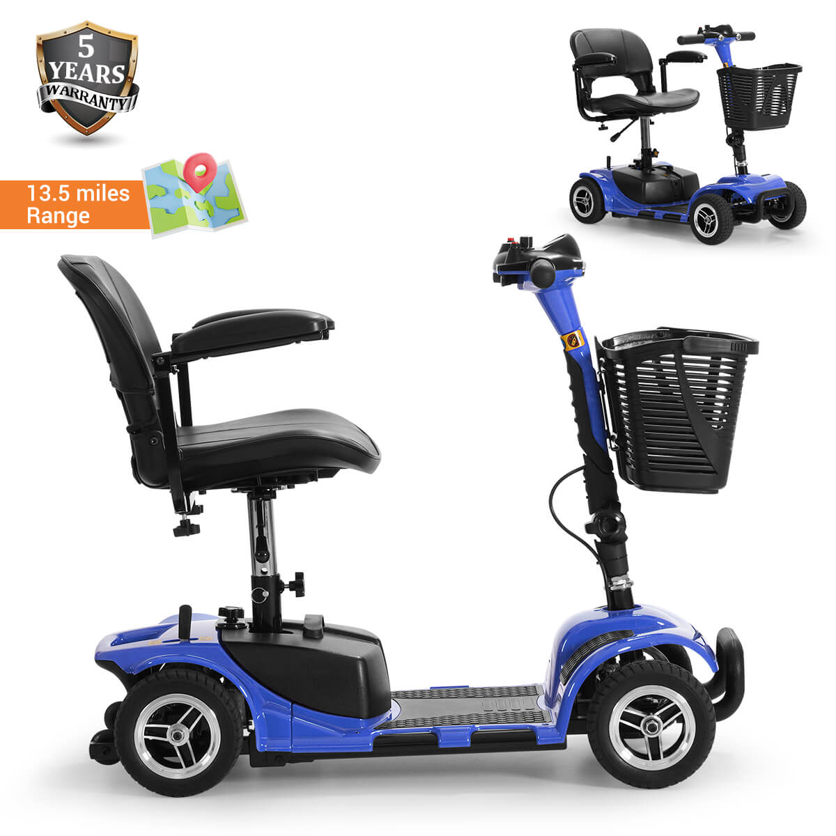soulout 4 Wheel Electric Mobility Scooter blue