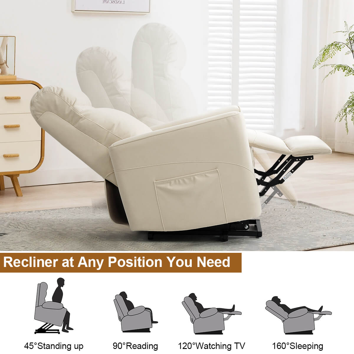 Soulout 8022 Power Lift Chair will recline any position
