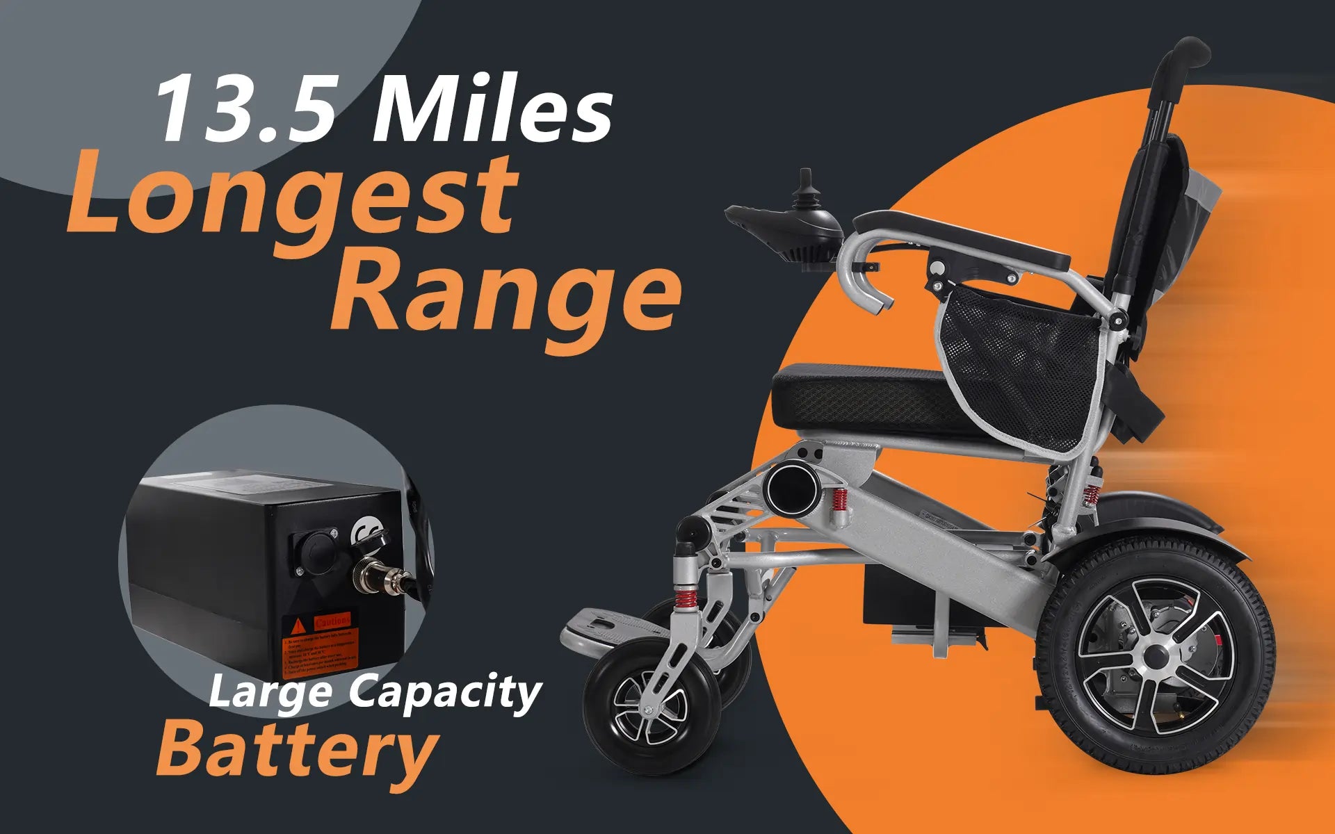 Soulout Electric wheelchair can travel up to 13.5 miles per full charge