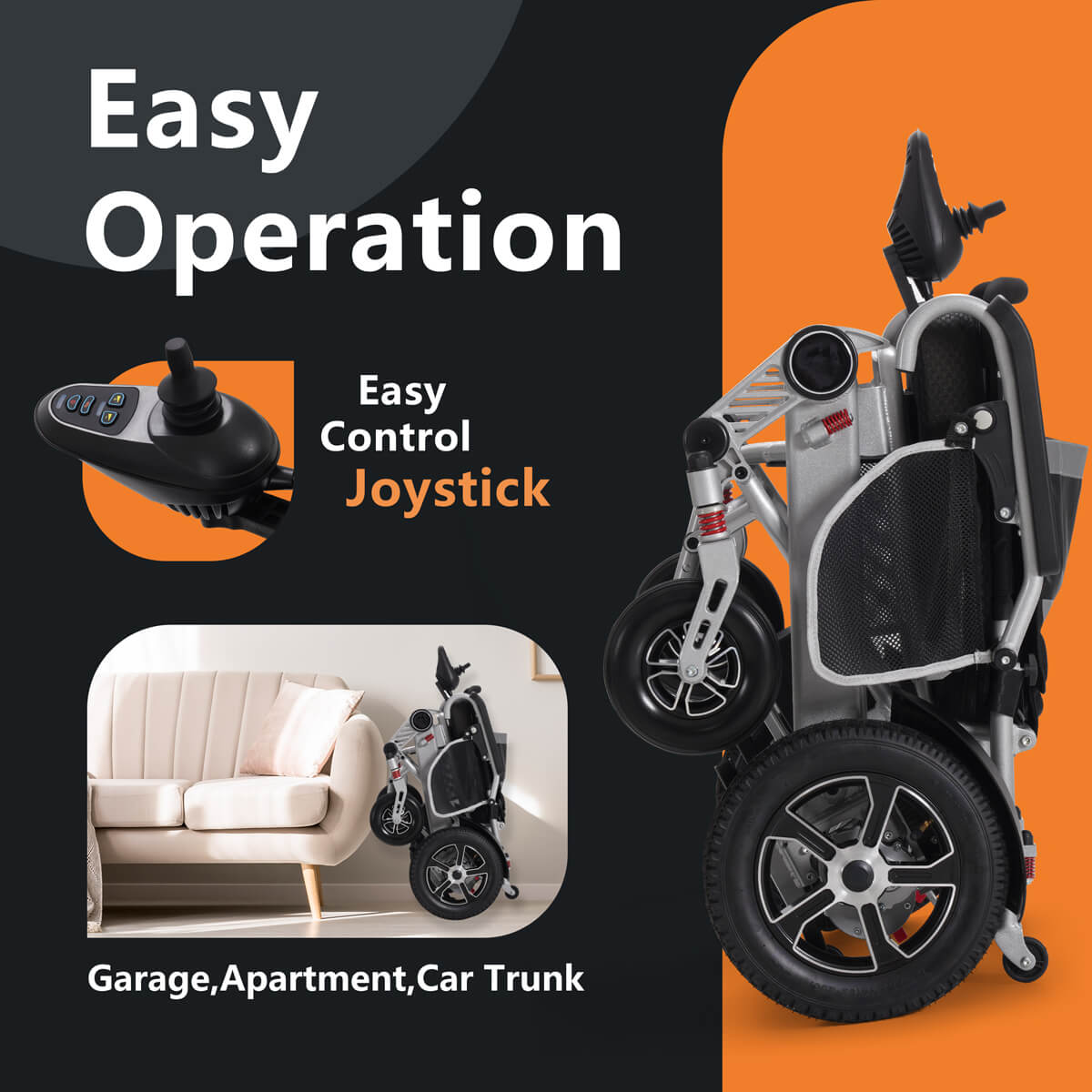 Soulout Portable Folding Electric Power Wheelchair easy operation