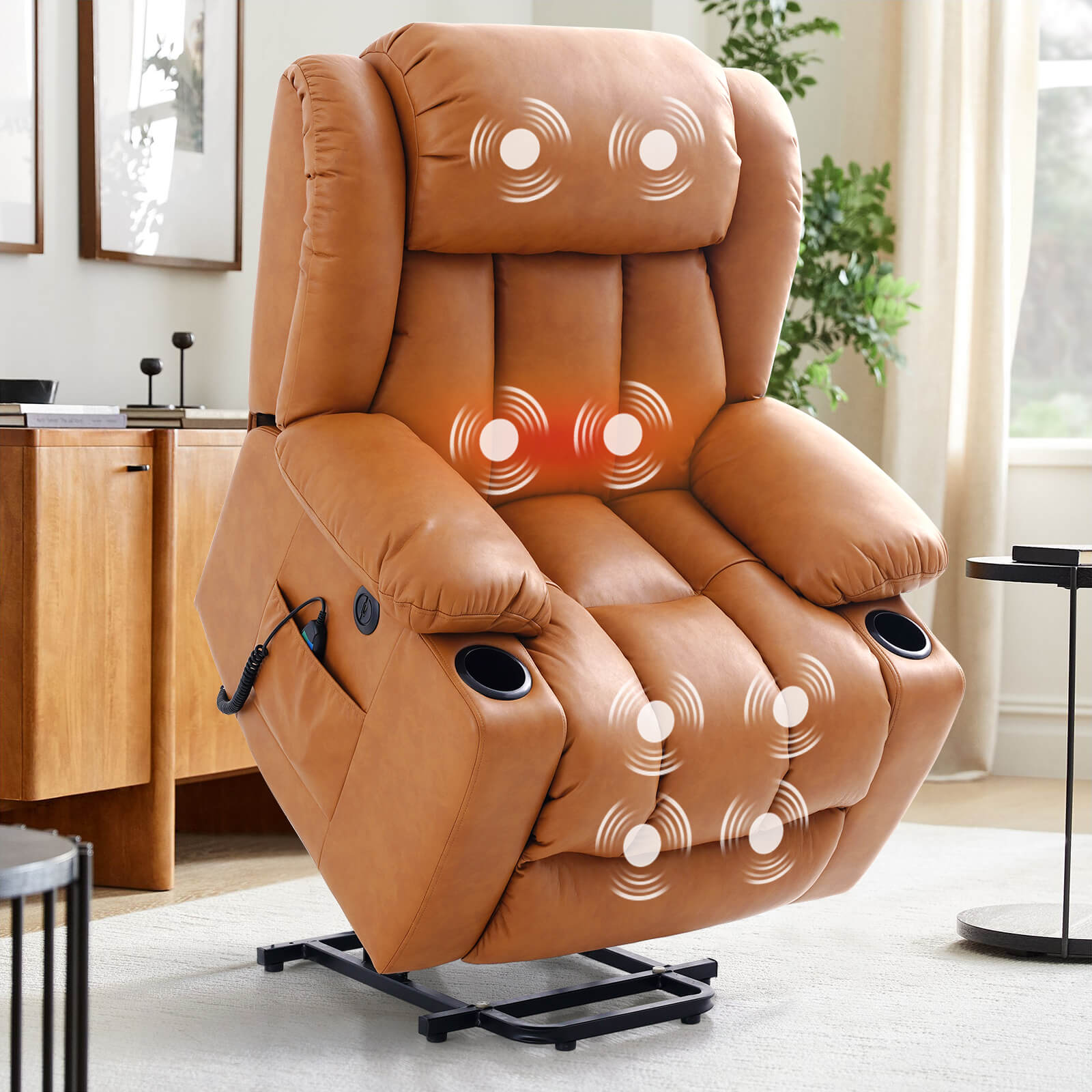 Large Lift Recliner Chair with Heat and Massage
