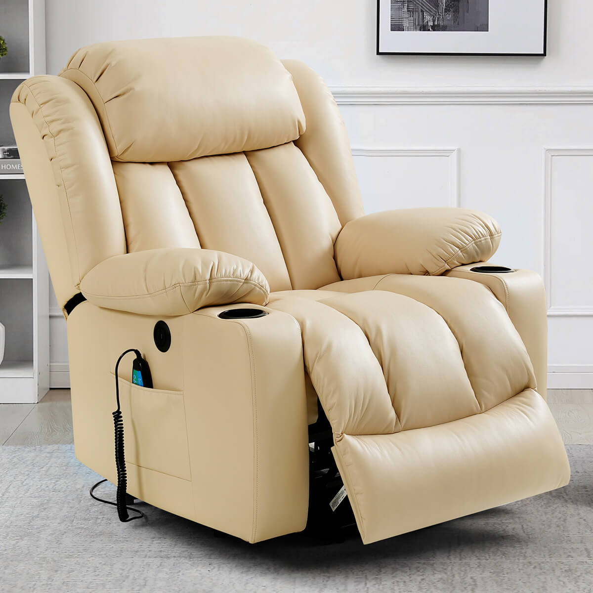 Beige discount oversized recliner