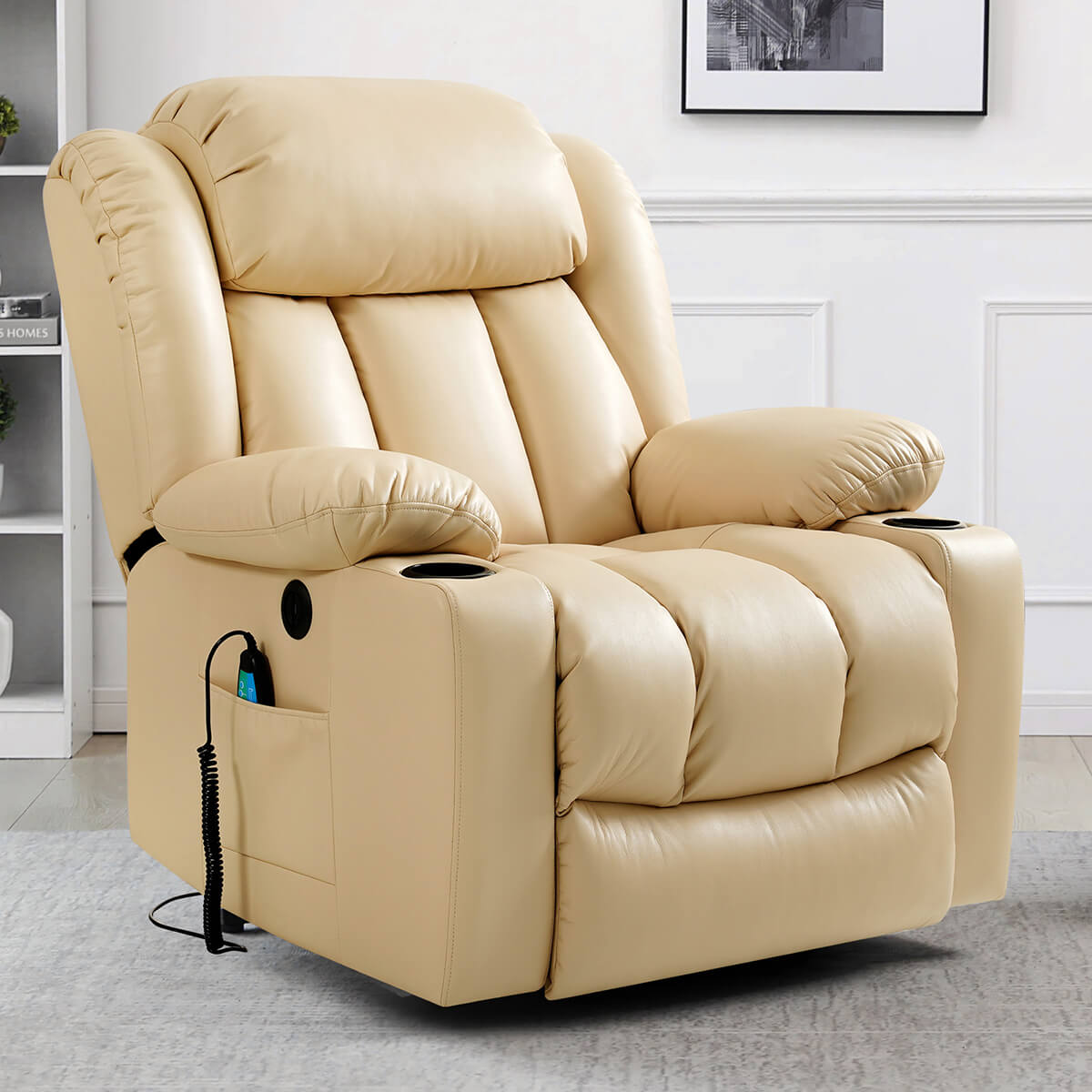 Soulout Luxury Lift Recliner Chairs With Massage and Heating, Beige