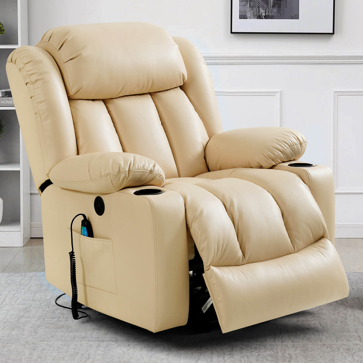 Soulout Luxury Lift Recliner Chairs With Massage and Heating, Beige