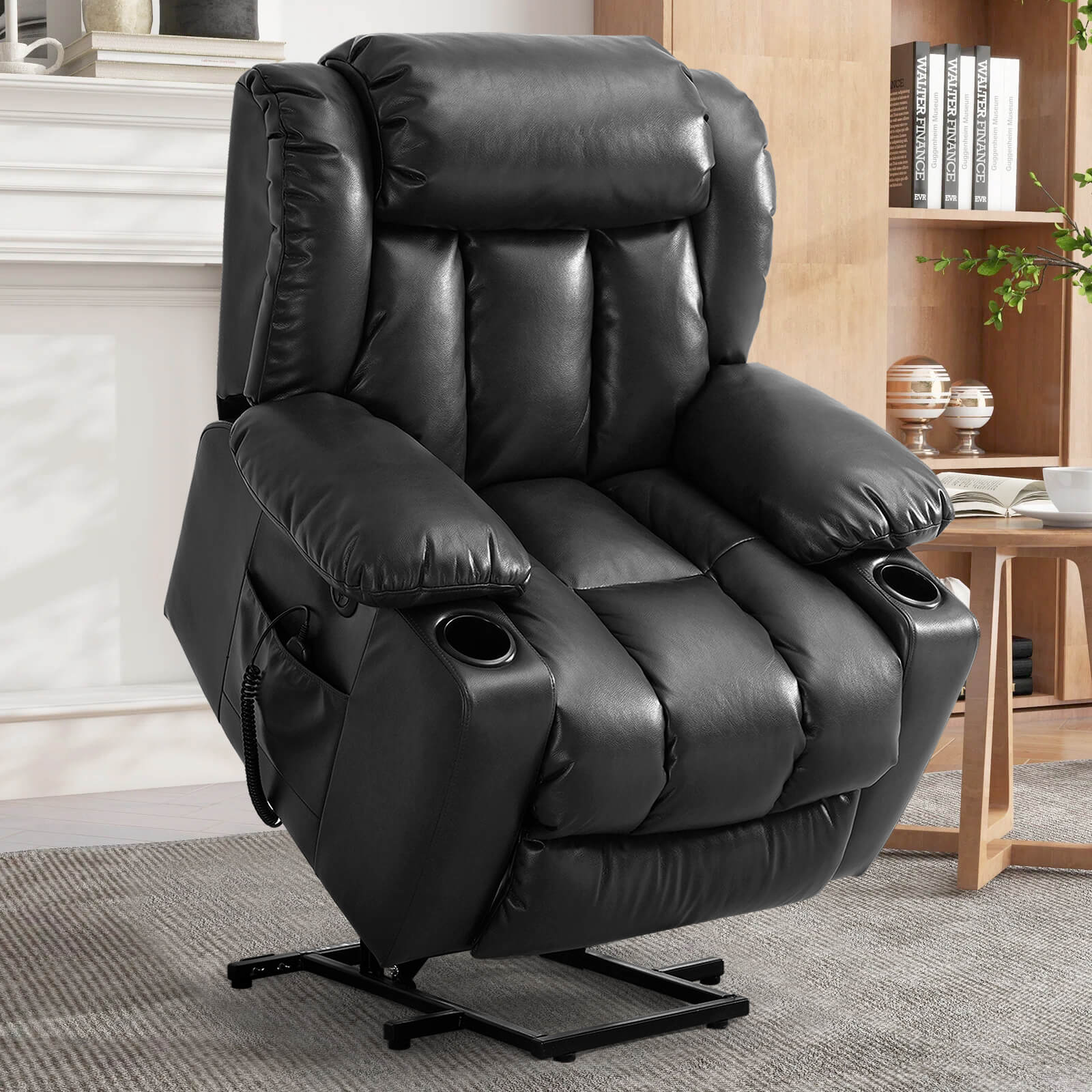 Soulout Luxury Lift Chair Recliner with Heat and Massage Black