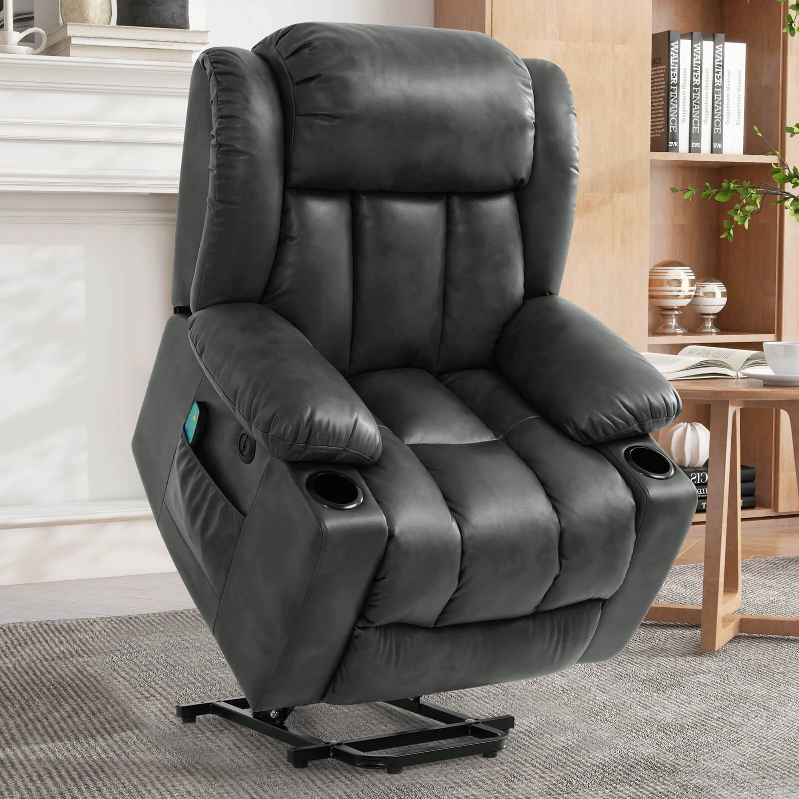 Soulout Luxury Lift Chair Recliner with Heat and Massage Grey