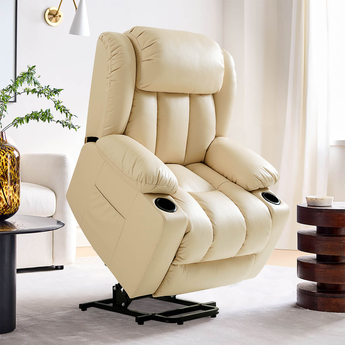 Cream electric recliner online chair