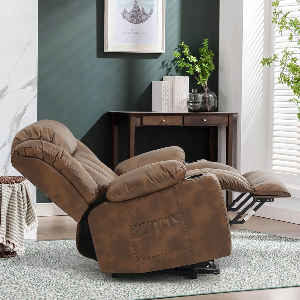 soulout power lift chair recliners with heat and massage light brown